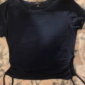 Navy blue adjustable crop top